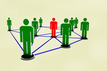 Network with human figures