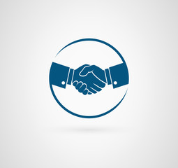 Vector handshake symbol. Business and finance icon