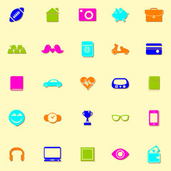 Personal data neon icons with shadow