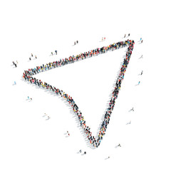 people in the shape of a map pointer.