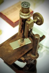ancient iron microscope for controls
