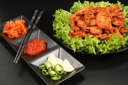 Korean chicken barbeque dish