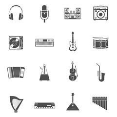 Musical Instruments Icons Set 
