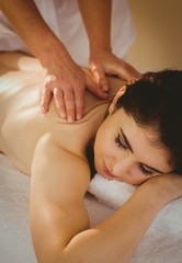 Fototapeta na wymiar Young woman getting back massage