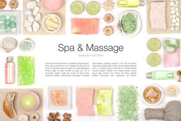 Fototapeta na wymiar spa and massage elements on white background 