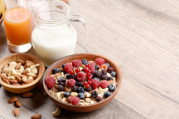 Oats nuts berries yogurt