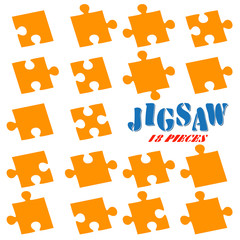 Naklejka premium collection puzzle parts colored orange