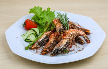Grilled tiger prawns