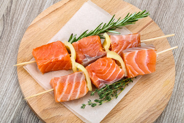 Salmon skewer