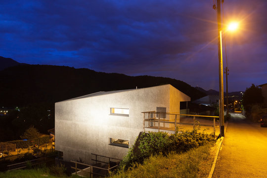 modern building by night