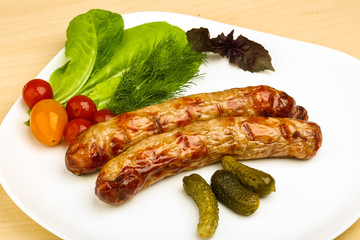 Grilled sausages