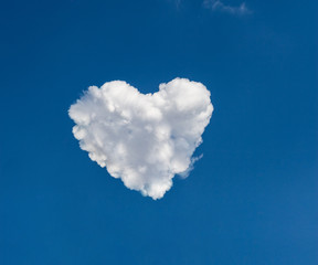 Heart shape formed from clouds