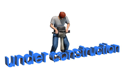 Fototapeta premium under construction sign - separated on white background
