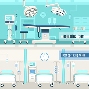 Medical surgery operation 2 banners set