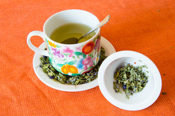 Mallow herbal tea cup