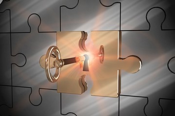 Key unlocking jigsaw