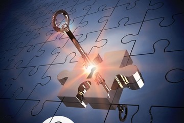 Key unlocking jigsaw