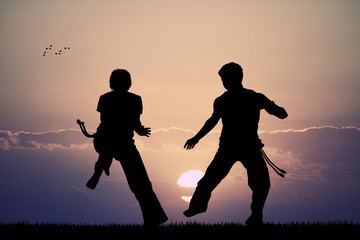 Capoeira at sunset