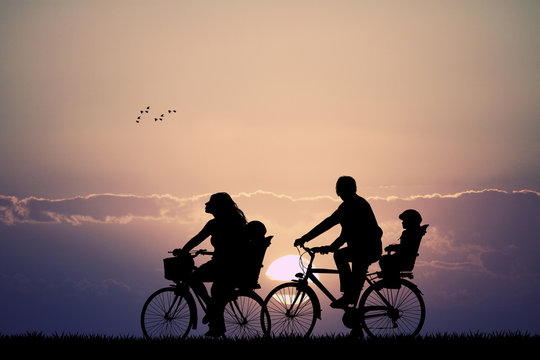 Family on bike