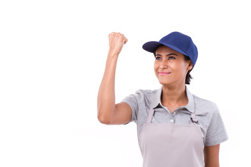 confident female worker experiencing successful career