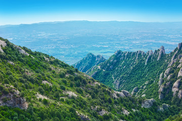 Fototapeta na wymiar View of Montserratt mountains, Catalonia, Spain.