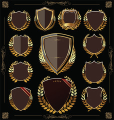 Golden shield and laurel wreath collection