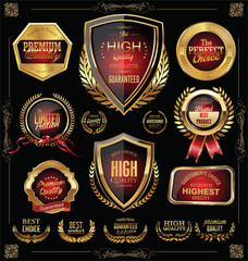 Obraz premium Quality golden badges and labels collection