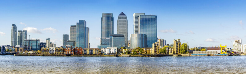 Fototapeta na wymiar Canary Wharf panorama, London
