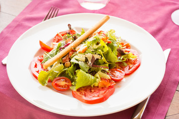 Tomato salad with mustard dressing