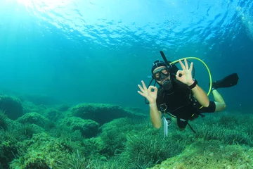 Crédence de cuisine en verre imprimé Plonger Scuba diving