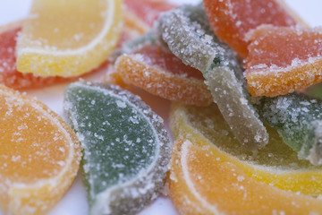Marmalade as lemon  slices with sugar
