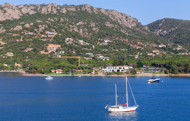 Coastal landscape of Porto-Vecchio bay, Corsica