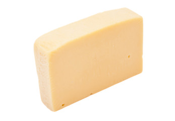 Piece of cheese isolated on white