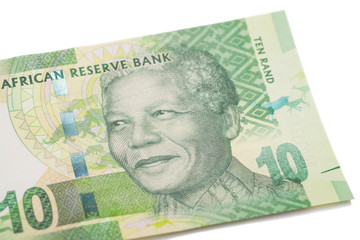 Ten South African Rand isolated