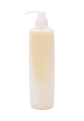 Plastic Shampoo bottle isolated on white