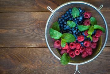Blueberries and strawberries
