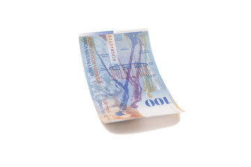 Obraz na płótnie Canvas Swiss Franc note, isolated