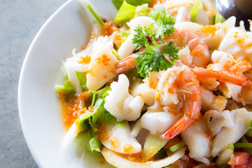 delicious spicy seafood thai food