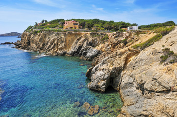 Fototapeta na wymiar northeastern coast of Ibiza Island, Spain