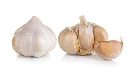 garlic on white background