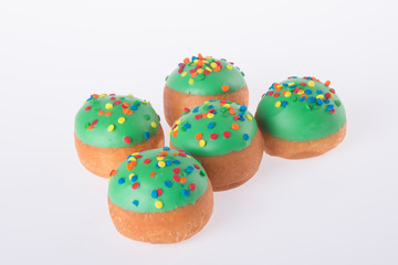 Sweet mini donut on background