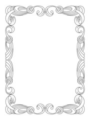 black ribbon frame isolated on white