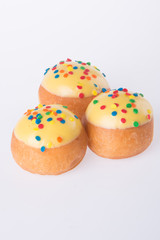 Sweet mini donut on background