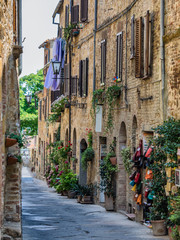 Streets of Pienza in Tuscany
