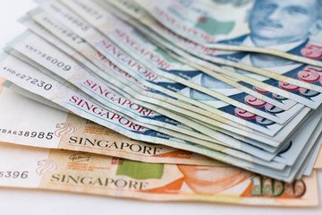 Obraz na płótnie Canvas Singapore Dollars Note