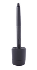 Black wireless stylus pen for tablet isolated on white