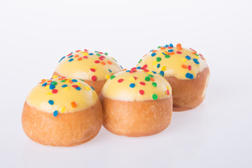 Sweet mini donut on background