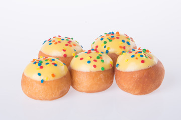Sweet mini donut on background