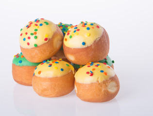 Sweet mini donut on background