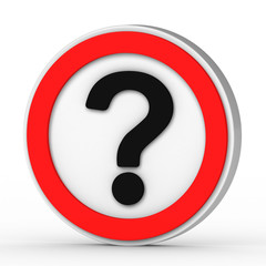 question mark on white background